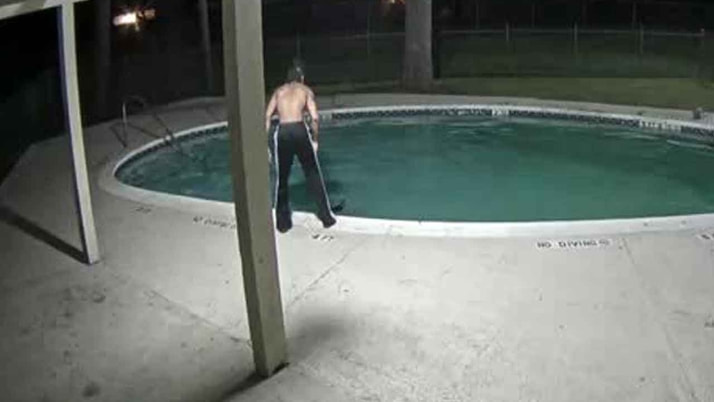 Kediye havuzda işkence kamerada