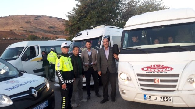 Okul servis denetimleri aralıksız devam ediyor