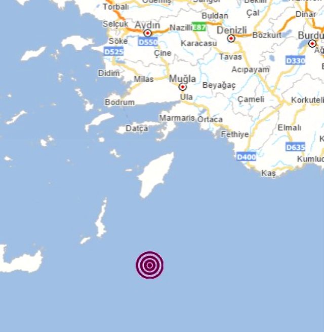 Akdenizde 5.7 büyüklüğünde deprem