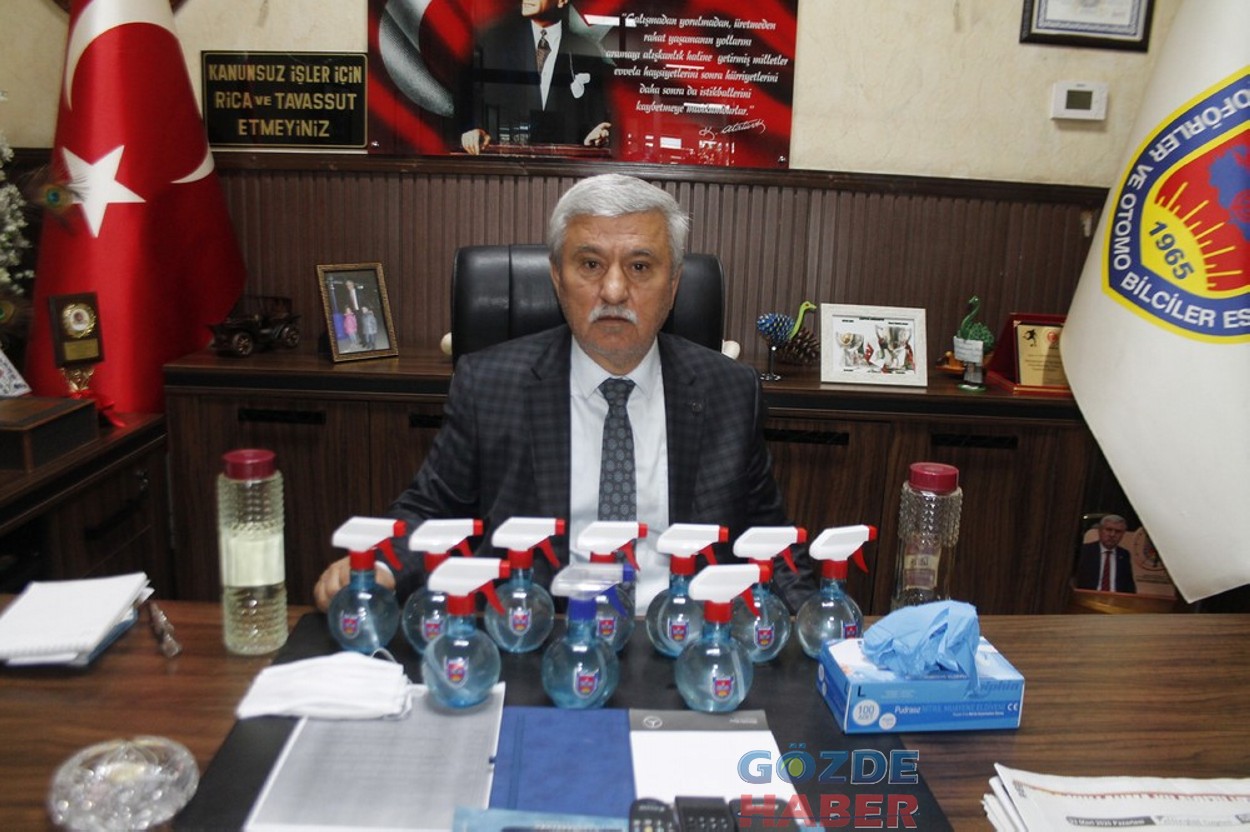 Taksicilere eldiven ve kolonya dağıtıldı