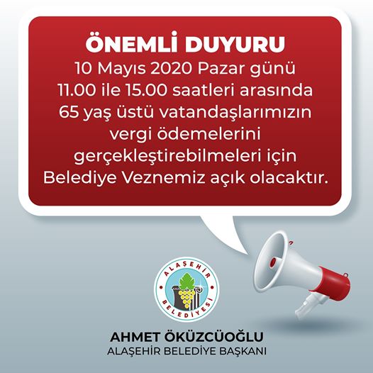 Alaşehir belediyesinden önemli duyuru...