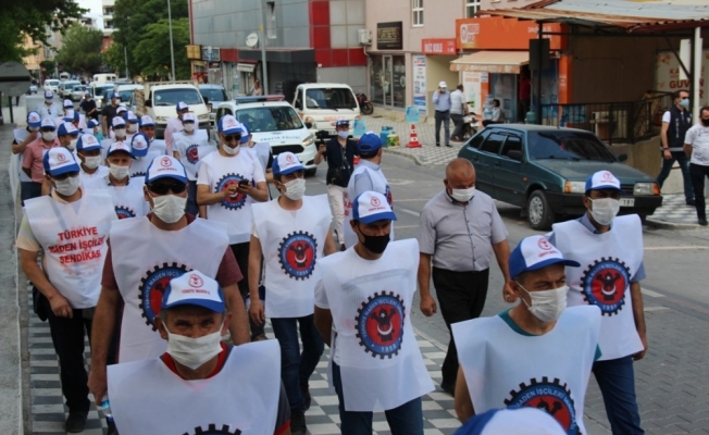 Soma'da maden işçilerinden tazminat eylemi