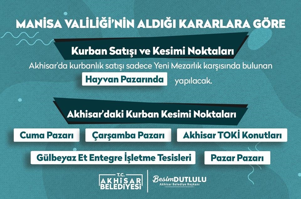 Akhisar'a kurban kesim yerleri belirlendi