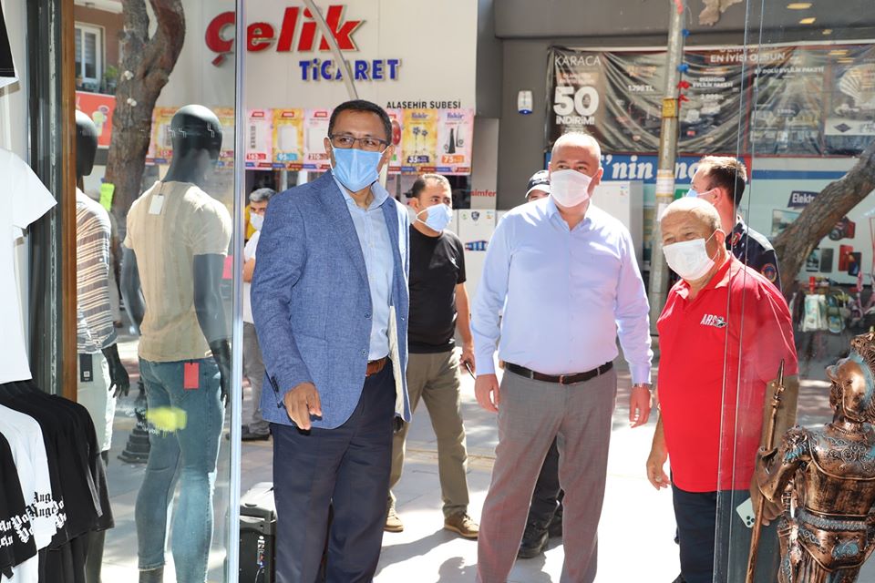 Alaşehirde covit-19 denetimi