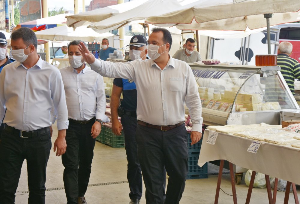 Dutlulu, maske ve mesafe denetimi yaptı