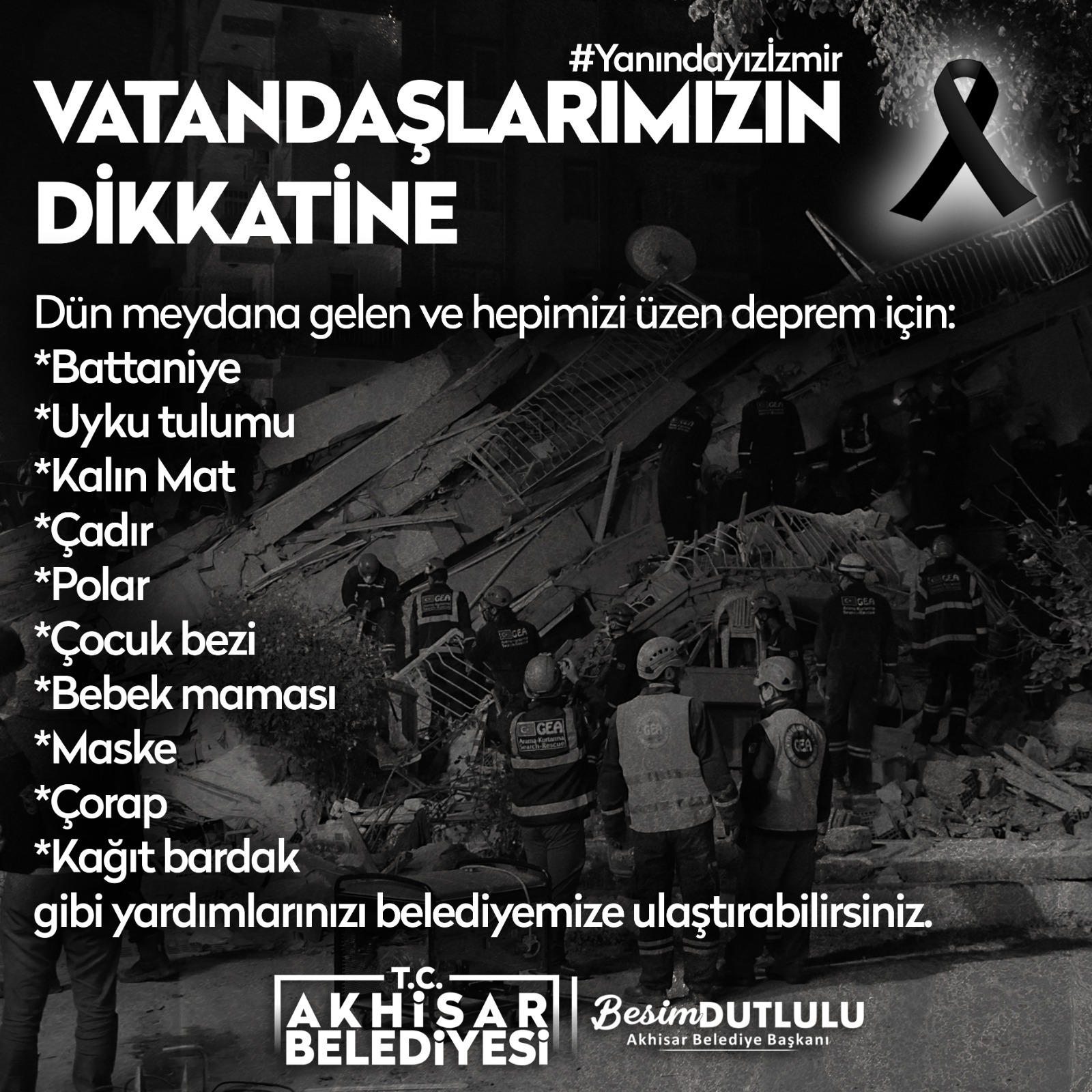 Akhisar belediyesinden çağrı