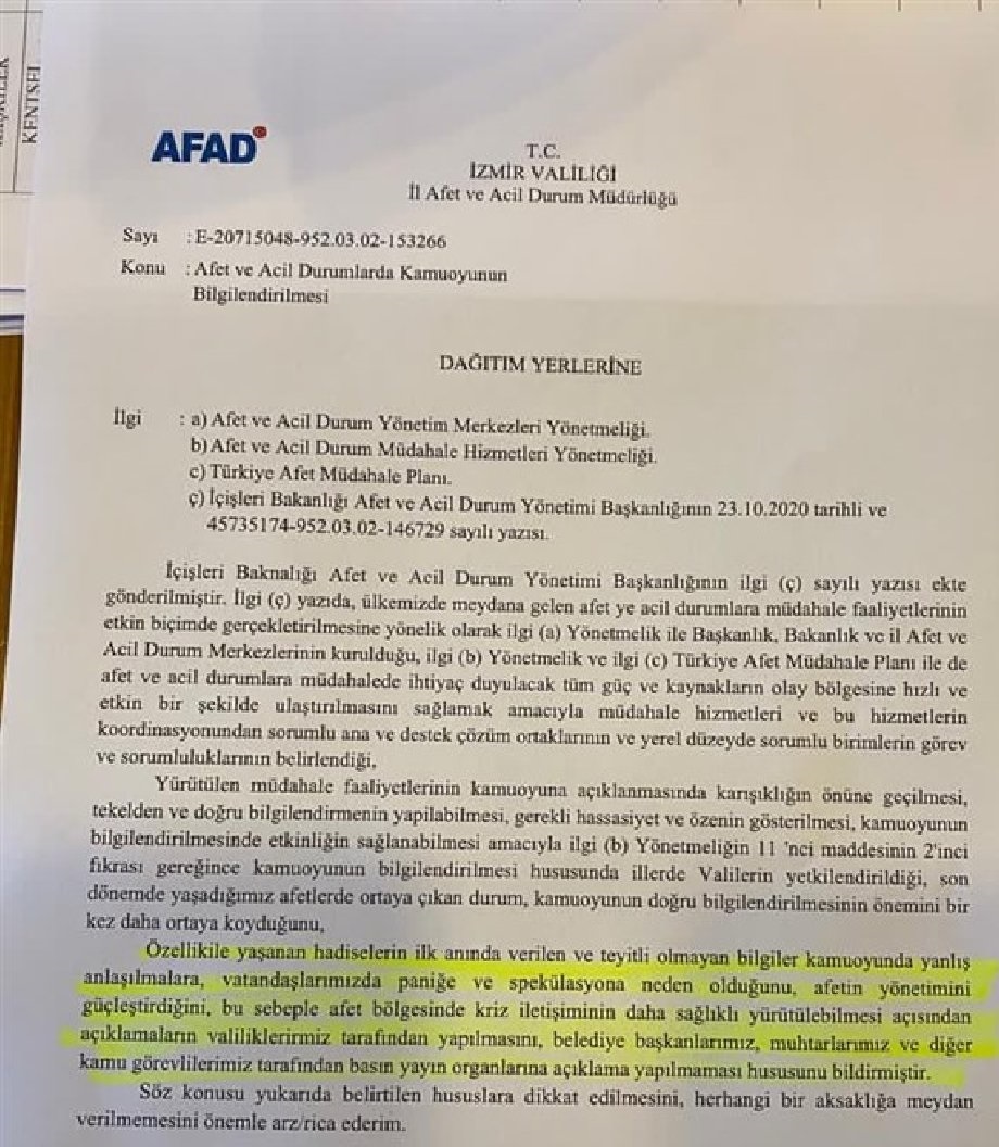 İzmir'de belediye başkanlarına deprem açıklama yasağı