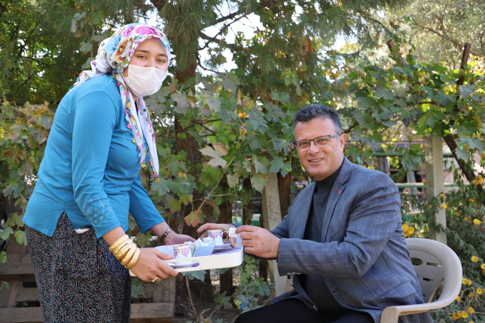 Başkan Öküzcüoğlu'na yorgunluk kahvesi