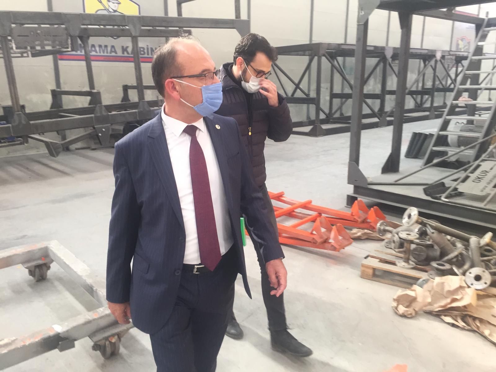 Başkan Akın'dan asfalt şantiyesine ziyaret