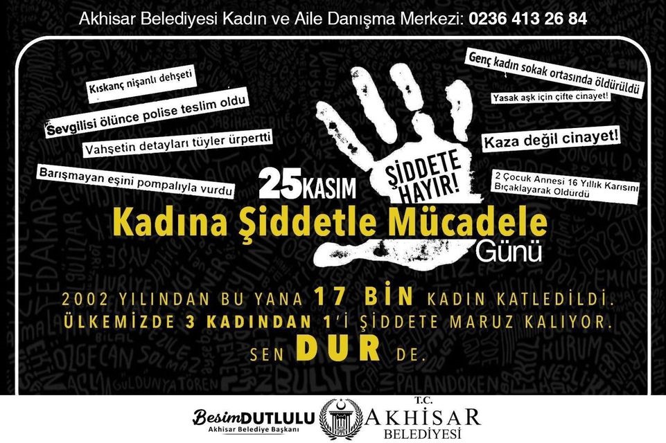 Dutlulu'dan kadına şiddete 'DUR' çağrısı