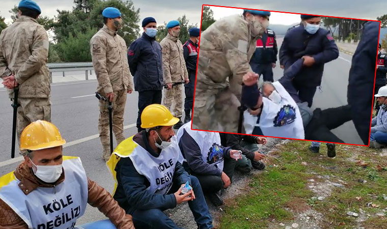 Madencilere jandarma müdahalesi