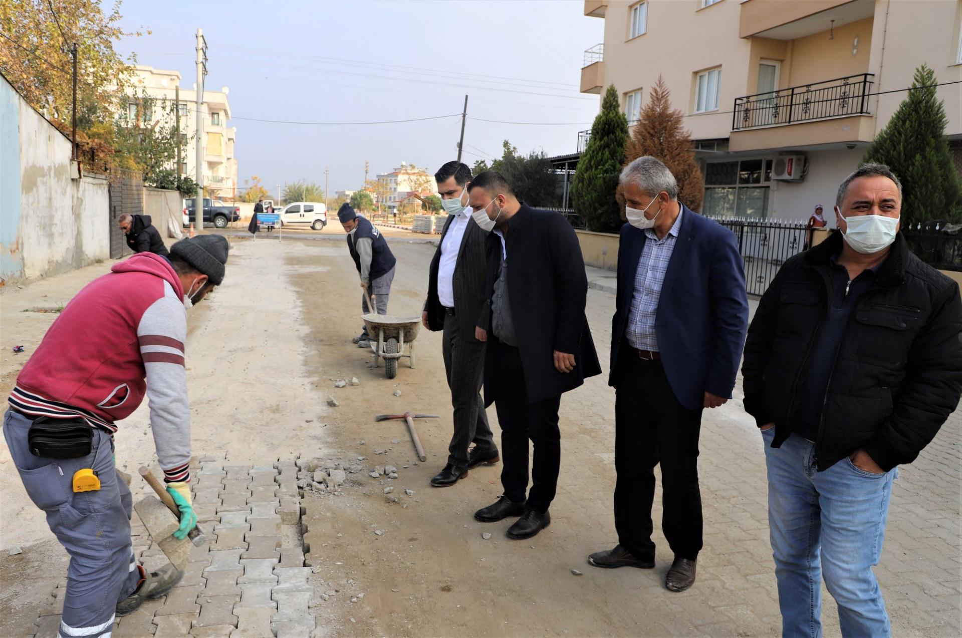 Başkan yardımcıları Fırat Honaz ve Ahmet Daşkan çalışmaları denetledi