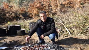 Öküzcüoğlu, közde kestane pişirdi