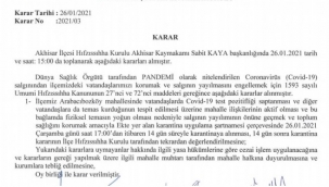 Akhisar'da Arabacıbozköy mahallesine karantinaya alındı