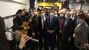 Kılıçdaroğlu ve Akşener sokak müzisyenleri ile birlikte şarkı söyledi