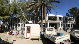 Akhisar kültür merkezi binası hızla yükseliyor