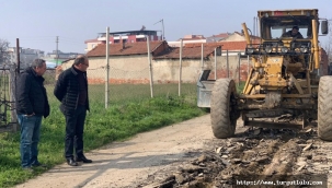 Turgutlu'da küme evlerinde yol çalışması