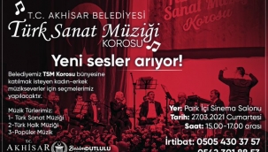 Akhisar Belediyesi Türk Sanat Müziği Korosu'na yeni sesler arıyor