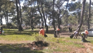 Piknik alanları temizlendi,tonlar çöp toplandı
