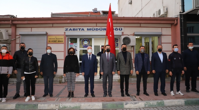 Saruhanlı'da saygı duruşu