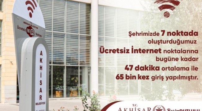 Ücretsiz İnternet kullanan sayısı 65 bine ulaştı