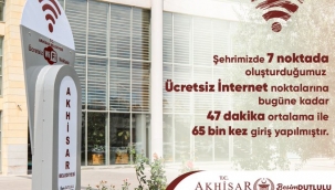 Ücretsiz İnternet kullanan sayısı 65 bine ulaştı