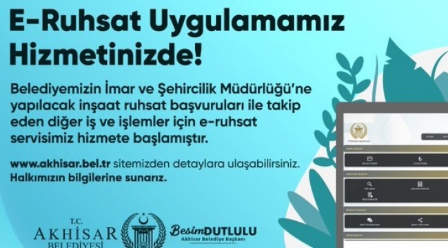 Akhisar Belediyesi, e-ruhsat uygulaması