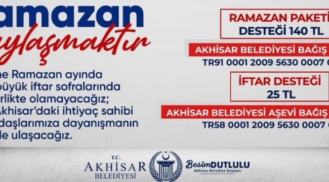 Akhisar belediyesinden yardım severlere çağrı