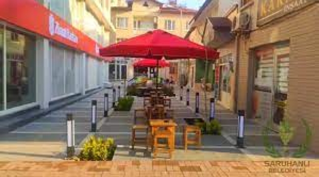 Saruhanlı havuzlu çarşı yenilendi