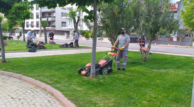 Akhisar'da park ve bahçelerde bakım çalışmaları