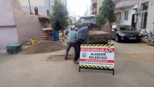 Alaşehir belediyesinden yol çalışması