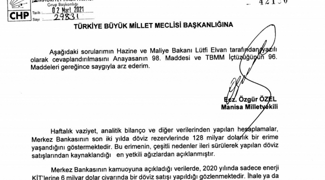 CHP'li Özel'den tepki :'63 gün geçti hala yanıt yok'