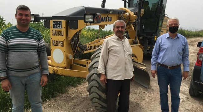 Saruhanlı'da arazi yollarında ıslah çalışması
