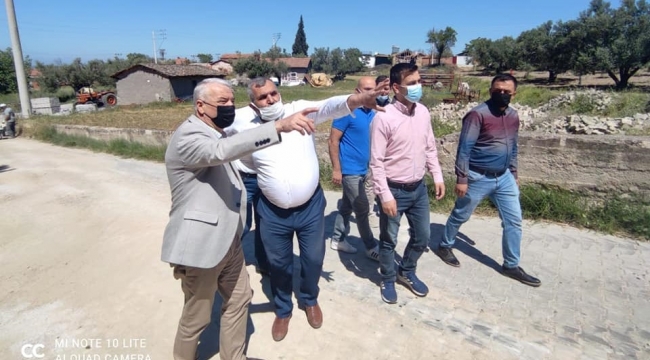 Saruhanlı'da bozulan mahalle yollarında çalışma
