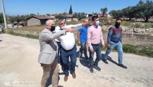 Saruhanlı'da bozulan mahalle yollarında çalışma