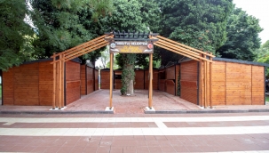 Turgutlu'da el emeği halk pazarının yapımı sürüyor 