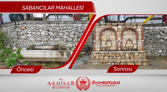 Akhisar belediyesi köy çeşmelerini yeniledi