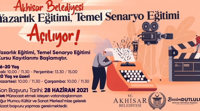 Akhisar belediyesi yazarlık temel senaryo eğitimi kursu açtı.