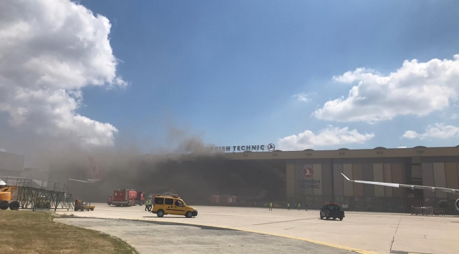 Havaalanı hangarında tüp patladı