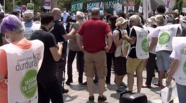İstanbul'da 'Kanal İstanbul' protestosu
