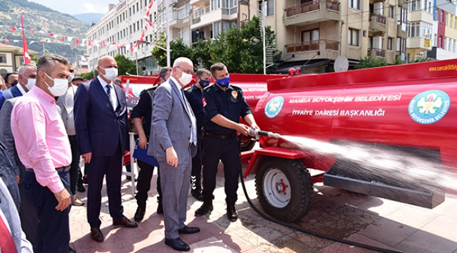 Manisa belediyesinden İtfaiyeye araç desteği
