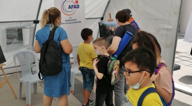 Afet eğitimi çadırı kuruldu