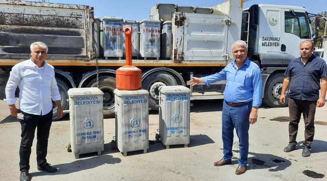 Hibe çöp konteynırları Saruhanlı'ya geldi