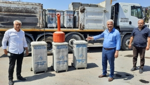 Hibe çöp konteynırları Saruhanlı'ya geldi