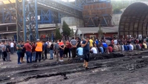 İmbat Madencilik'te çalışan işçiler eylemde