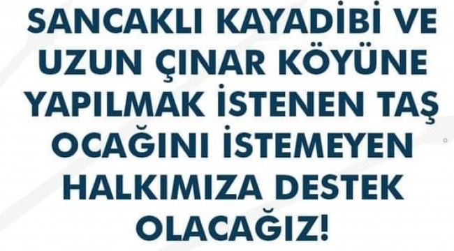 Sancaklı Kayadibi ve Uzun Çınar'da taş ocağı eylemi