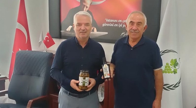 Altın madalyalı üretici Okur başkan Bilgin'i ziyaret etti