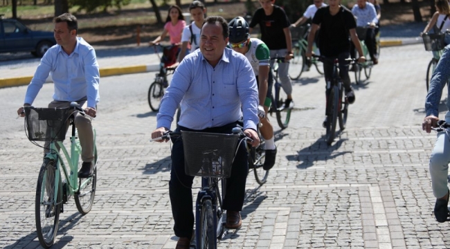 Başkan Dutlulu"Sağlıklı yaşama teşvik "için pedal çevirdi