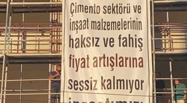 Çimento fiyatlarını protesto eden müteahhitler inşaatları durdurdu
