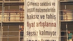 Çimento fiyatlarını protesto eden müteahhitler inşaatları durdurdu